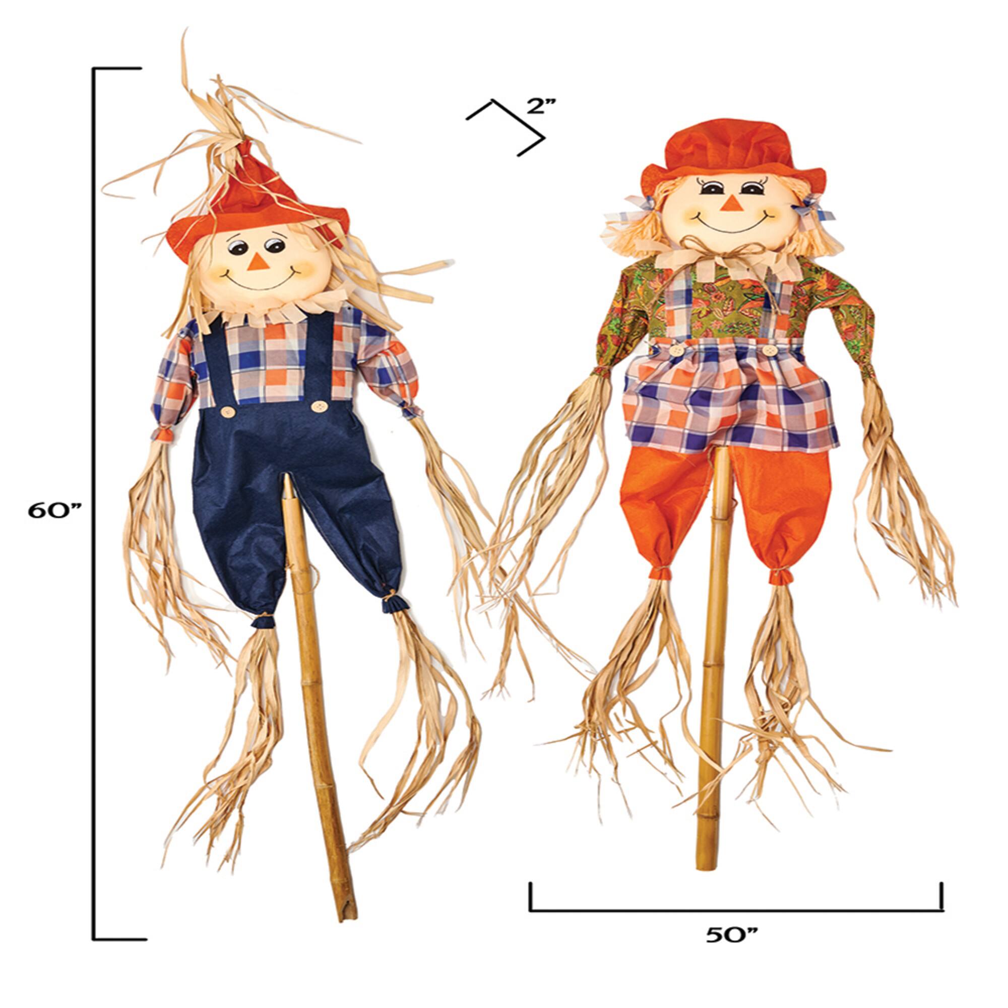 60" Scarecrow on Poles Set